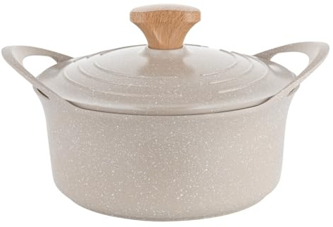 FLORINA Aluminiumtopf OSLO 6.7 l 28 cm Durchmesser I Keramische Antihaftbeschichtung I Ergonomischer Softgrip-Griff I Hitzebeständig | Topf geeignet für Induktions-, Gas- und Elektrokochfelder