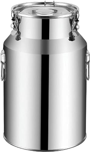 LRTYZBD Grande secchio ermetico per lattina del latte da 5 l, contenitore per alimenti in acciaio inox, ideale per conservare e trasportare coperchio liquido, facile da aprire, per conservare birra