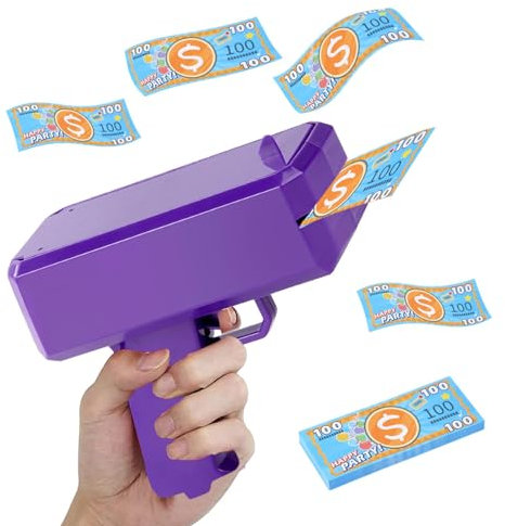 Paper Playing Spray - Handheld Cash Cannon Bills Spray | Handheld Bill Spray, Make It Rain Toy Shooter, Battery Not Included for Game Movies