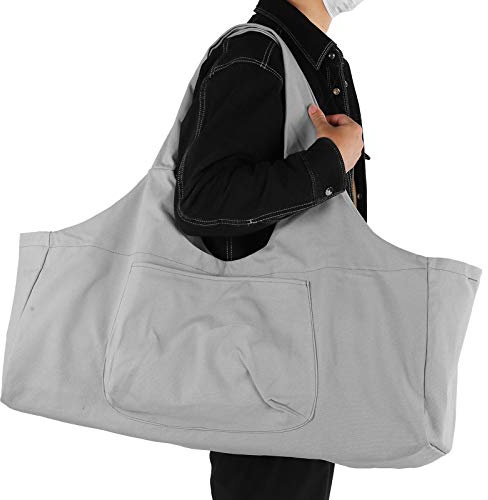 Yogamattabärare, Väska med Stor Kapacitet Passar Alla Mattorstorlekar Yogaväska i Canvas för Packning och Förvaring (grå)