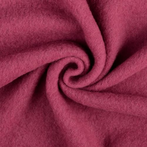 Woll Fleece aus reiner Schurwolle - Walkloden Jersey weich und dehnbar - Mulesing frei Öko-Tex Klasse 1 Bekleidungstoffe Meterware (Altrosa)