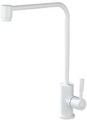 Mitigeur Robinet Evier de Cuisine Robinets Filtrants à Eau Robinet Eau Froide à Poignée Unique à 1 Trou Uniquement Robinets Évier En Laiton pour Cuisine Blanc