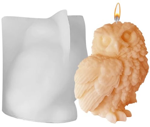 Silikonform Eule Kerze – -Eulenform aus Silikon mit Tier-Eulenform, Silikonform für Kerzen, niedliche Eule, Seife, Form für Schokolade, Kerze und Eiswürfel