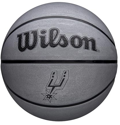 Wilson Pallone da Basket NBA Team Tribute Solid, Con Cuciture Pro, Stabilità Dell'Aria e Alte Prestazioni, Per Giocare All'Aperto, Squadra: Los Angeles Lakers, Colore: Giallo, Taglia: 5