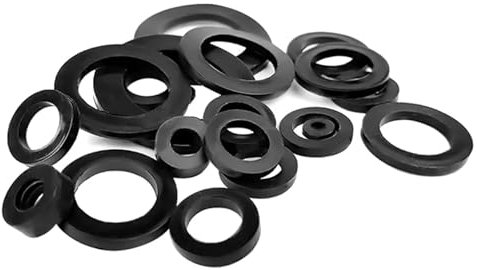 M2 - M4 Weiße oder schwarze Solf-Gummi-Silikondichtung, flache Unterlegscheibe(Black,4x12x2mm 20pcs)