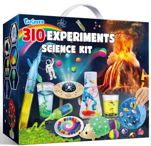 PATIFEED 310 Experimentos Kit Científico para Niños, Kit de Ciencias Juego de Química Laboratorio Set, Volcán, Juguete CTIM Educativo Ideas de Regalo