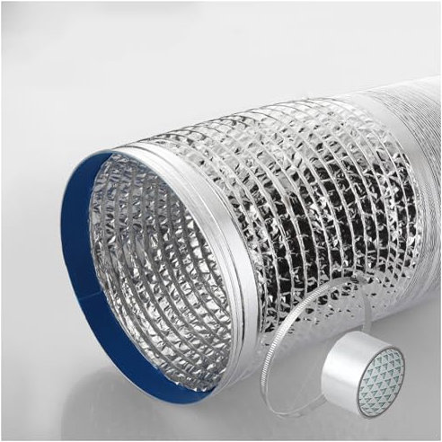 HIFRQVVC Condotti in Alluminio, Tubo Flessibile di Scarico for Ventola di Ventilazione in Alluminio Estensibile Acustico(2m 100mm)