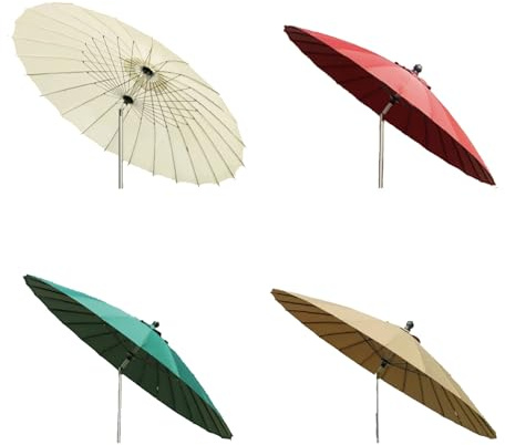 HAOKKV Parasol De Terrasse Inclinable De 250 Cm Avec 24 Baleines Robustes, Grand Parasol D'extérieur Pour Jardin, Balcon, Marché, Plage(Wine red)