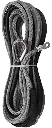 3/16 '' x 50' sintética cuerda de fibra Torno cable de línea 5500+ LBS + Funda for ATV UTV 5.5mm * 15m sintética,Alta Intensidad(Grey)