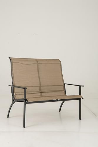 COSTWAY Gartenbank, wetterfeste Balkontank mit hoher Rückenlehne & Armlehnen, 2-Sitzer Sitzbank bis 400 kg belastbar, Terrassenbank für Garten, Balkon und Terrasse, 120 x 81 x 106 cm