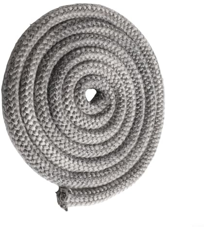 Junta de fibra de vidrio para puerta de estufa de leña y pellets, cordón de sellado redondo 8 16 mm con pegamento, 2 5 m de longitud (2,5 m x 16 mm)