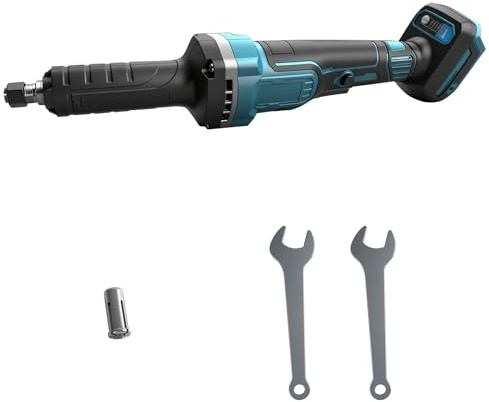 Akku Geradschleifer Kompatibel mit Makita 18V Akku, Bürstenloser Geradschleifer 6mm 3mm Bohrfutter Professional Stabschleifer 4 Variablen Geschwindigkeiten zum Schleifen Polieren Gravur (ohne Akku)