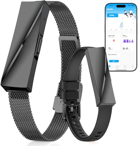 iSo Tech Smart Fitness Tracker Armband Smartwatch utan Skärm med 24/7 Aktivitets-, Sömn- & Pulsmätning, Multisportlägen, GPS-Tracking, 15 Dagars Batteritid, IP68 för Damer Herrar (Svart)