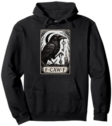 F-CAW-F Black Crow Graphic Meme Adult Humor Design Pullover Hoodie
