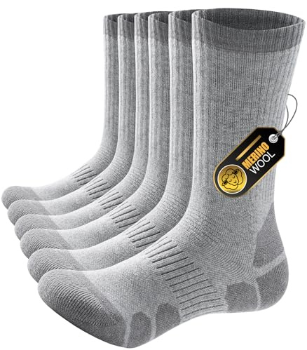 PULIOU Calcetines de Lana Merino Hombre Mujer, 3 Pares Térmicos Invierno, Ideales para Esquí, Nieve y Regalo