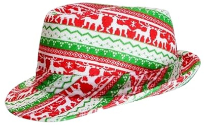 Jul Fedora Hatt För Män Snöflingsmönster Andningsbar Festlig Huvudbonad