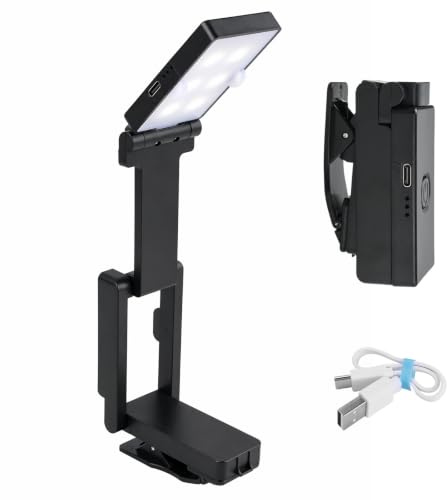 Litinliv Wiederaufladbare USB Lampe Leselampe mit Clip, Faltbare LED Buchlampe für Bett, Steckdosen Nachtlicht, Batteriebetriebene Lampe für Schlafzimmer, Büro, Reisen und Studium