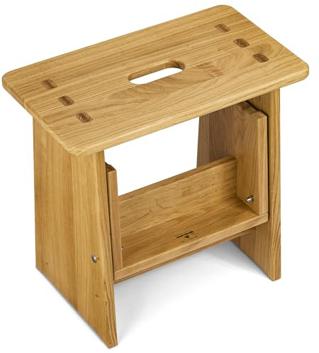 Schreinerei Hartmann Tritthocker GÜNTHER (Eiche Natur) – Tritthocker, Sitzhocker Holz, stabil in Massivholz, für Kinder und die ganze Familie