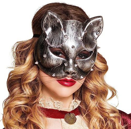 Boland 54512 - Demi-masque pour les yeux Steampussy - En plastique - Style steampunk - Costume - Fête à thème - Halloween
