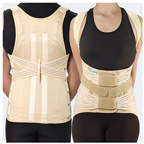 537 M UOMO - Corsetto semirigido dorsolombare - spallacci - rinforzi paravertebrali - 4 tiranti pelvici