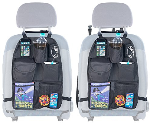 PEARL Autositz Organizer: 2er-Set Kfz-Rückenlehnen-Organizer für Spielzeug & Co., alle Fahrzeuge (Autositz Tasche Rückenlehne, Tasche für Rückenlehne Auto, Golf)