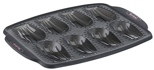 Tefal Crispybake Moule 8 madeleines, 100 Pour cent Silicone haute qualité, Résistance, Cuisson parfaite, Noir, 29 x 21 cm J4172614