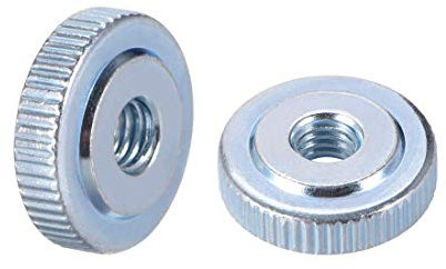 Dadi a ghiera zigrinata, M6, filettatura femmina, tipo sottile, blu (Confezione da 10)