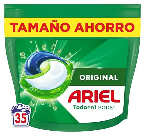 Ariel Todo En 1 PODS, Detergente Líquido Para Lavadora 35 Capsulas/Pastillas, Original, 5 Acciones Para Una Limpieza Increíble