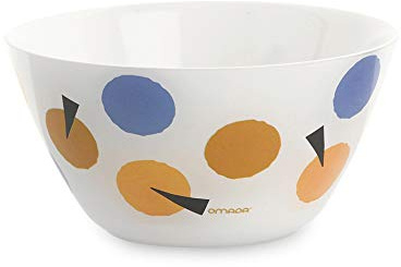 Omada Design 12 cm Schüssel von 0,5 L mit weißem Interieur und weißem Exterieur, aus unzerbrechlichem Kunststoff, stapelbar und spülmaschinenfest für den Außenbereich, Plexart-Linie