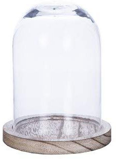 Campana de Cristal con Base Madera (22cm)