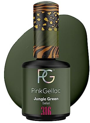 Pink Gellac UV Gel Nagellack - 316 Jungle Green 15 ml - Lang Anhaltend UV Nagellack Grün - Gel UV für 14 Tage Nägel in Salonqualität - Made in Holland