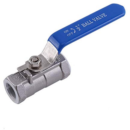 Kugelhahn,1/2 Mini kugelhahn aus Edelstahl 304 mit Hebelgriff, Beidseitigem Innengewinde Absperrventil mit vollem Durchgang für Wasser, Öl, Gas mit blauen Verriegelung Griffe