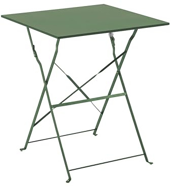 Oviala Table de Jardin Pliante bistrot en Acier 60 cm Vert Cactus