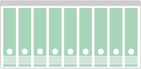 Wallario Ordnerrücken Sticker Pastellgrün - Größe 9 Stück, Rückenschilder für 9 breite Ordner, Klebeetiketten