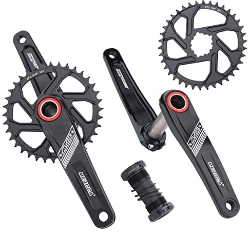MEROCA Mountain Bike Crank 170mm Cranksets Hollow one-Piece Crankset CNC GXP Direct Mount Crankset 38T Suitable for 9/10/11/12 Speed