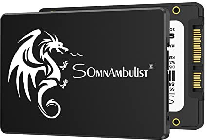 Somnambulist SSD 1TB SATA III 6Gb/s 2.5″ 7mm (0.28″) Unità a stato solido interna Velocità di lettura fino a 550Mb/s per laptop e PC H650 SSD (1TB Black Dragon)