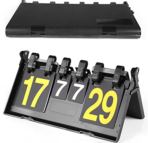 CHSEEO Tableau Score Tennis, Portable Tableau de Score pour Football Entrainement, ping Pong Exterieur, compétitiontennis de Table, 7 Manches Tournois écoles, Match Football, Noir