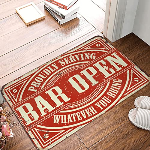 COTECI Divertente zerbino per porta anteriore bar tappeto aperto scrivania tappetino patio bar accessori (dimensioni: 65 x 90 cm)