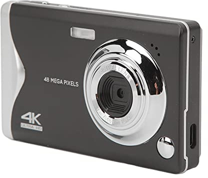 Digital Camera, 16X Zoom 48MP 4K Video Camera with 3 Inch LCD Screen, Anti Shake Compact Camera with Fill Light & Long Battery Life, For Beginners Professionals Kids (Black)