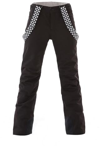 Pantalon de ski pour femme - Imperméable - 10 000 mm - Professionnel - Coupe-vent - Pantalon de pluie - Pantalon de randonnée chaud - Pantalon softshell avec bretelles amovibles - Combinaison et jupe