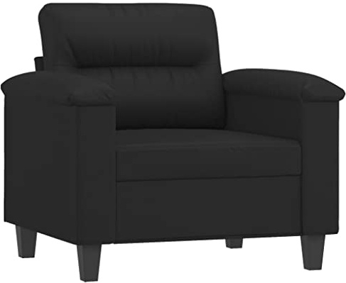 vidaXL Sessel, Sofa Relaxsessel mit gepolstertem Sitz Armlehnen, Fernsehsessel Loungesessel Metallgestell, Polstersessel Ruhesessel für Wohnzimmer, Schwarz Kunstleder