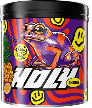 HOLY Energy Gaming Booster Flavour Powder | 50 portions with NewCaff & Green Tea Extract | Focus Booster - Focus Drink | Vegan with 100% natural fruit flavours (350 grams, Fruity Frog)