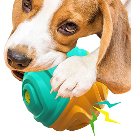 FASSME Wobble Giggle Ball,Wobble Giggle Hundeball | Quietschendes Hundespielzeug Ball Wag Kauball - Weiches, quietschendes Spielzeug, zahnender Hundeball, Spielzeug für Hunde, Welpen, zum Spielen