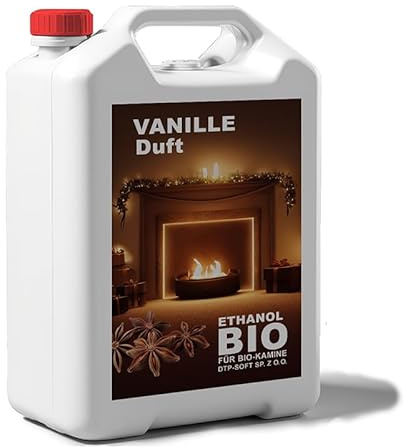 5 Liter Bioethanol Premium 100% fürAlkohol für Kamin (VANILLEDUFT, 5L)