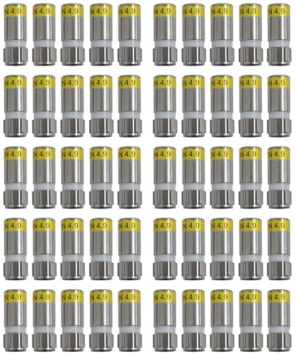 Cabelcon 50 conectores de compresión F-6-TD 4.9 F, color amarillo