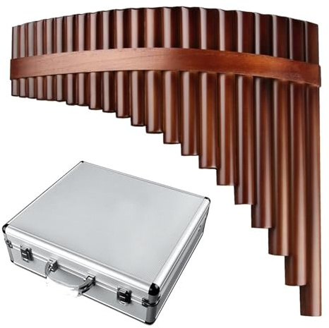 Professionelle Panflöte Traditionelles Blasmusikinstrument Panflöte 25 Pfeifen G-Dur Holzbläser (Color : Left add box)