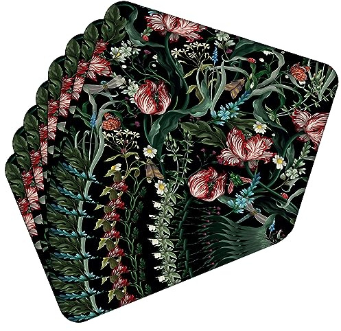 MG Design Set aus 8 Kork-Platzsets – Flowers 5 – 30 x 40 cm – hitzebeständig & abwischbar, mit Korkrückseite