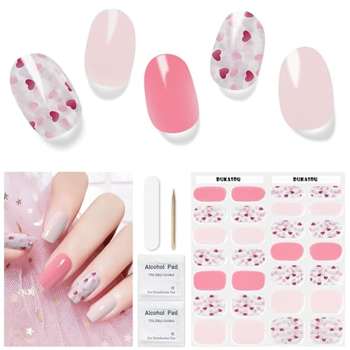 Uñas de Gel Pegatinas - 28Pcs Uñas Gel Semicurado Envoltura Completa Pegatinas de Envoltura de Uñas Autoadhesivas Con Lima de Uñas y Palo Uñas Para Arte de Uñas Mujeres Niñas DIY