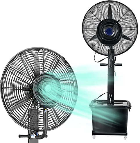 WANGXLGD Outdoor Fan Misters for Cooling, 3 Wind Modes Oscillating Pedestal Fan with Mist, Industrial Backyards Patios Garden Cooling Fan (71cm/28in)