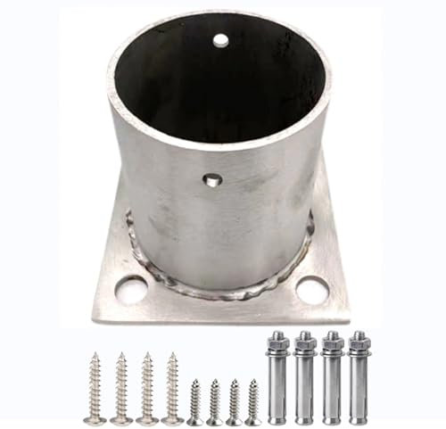 (en:Pavilion Post Base Cover Round, Wood Fence Post Anchor for Concrete/Wooden Floors, Stainless Steel Deck Post Shoes with Hardware (Color : 1pcs, Size : 7x8cm/2.75x3.15))